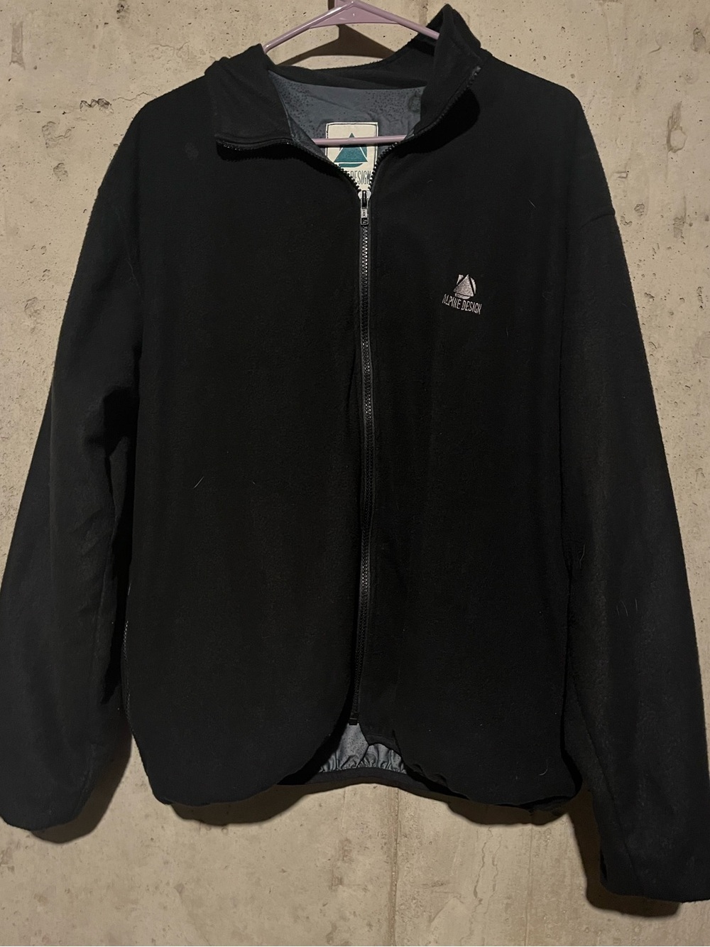 Alpine Design Gore Wind Stopper Black Fleece Zip-Up Jacket